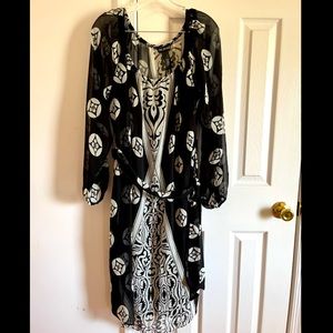 Lane Bryant Black and White Sheer Dress